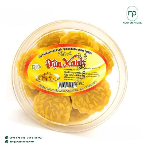 thiết kế tem nhãn bánh đậu xanh theo yêu cầu
